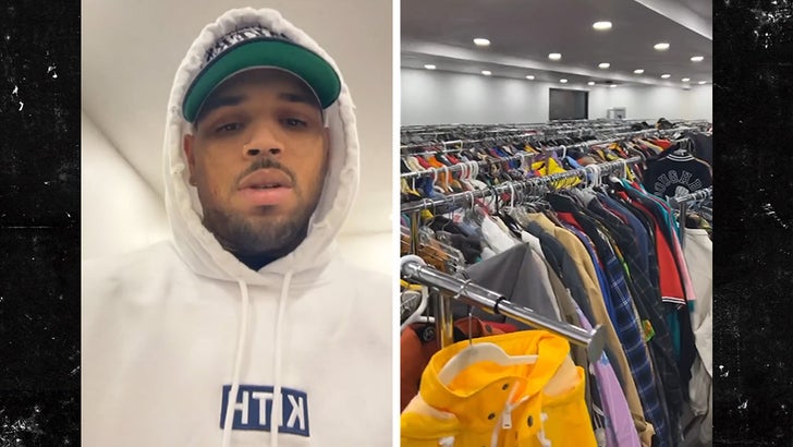 Chris Brown prezintă o colecție masivă de îmbrăcăminte în mijlocul taxelor de 4 milioane de dolari