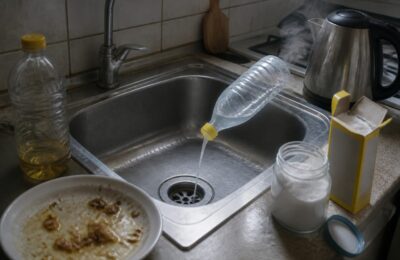 Soluția simplă pentru mirosurile din scurgerea chiuvetei, cu ingrediente din bucătărie