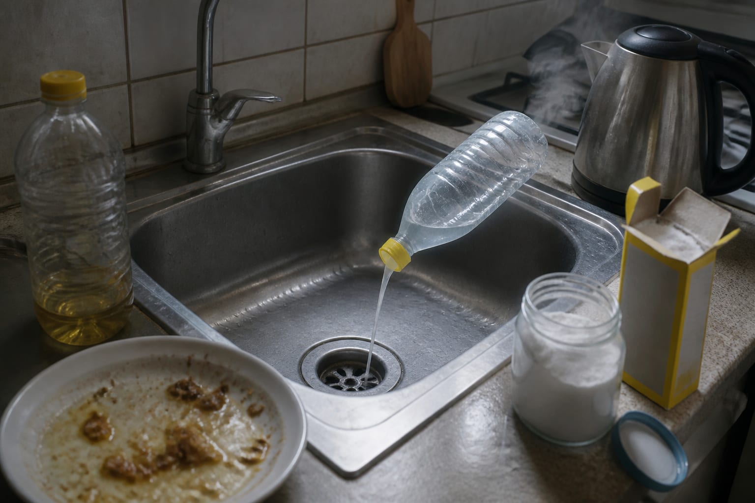 Soluția simplă pentru mirosurile din scurgerea chiuvetei, cu ingrediente din bucătărie